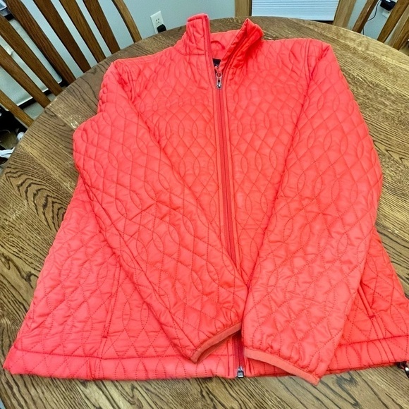 Lands’ End Bright Quilted Coral Jacket Size Small Women’s 4-6 Cozy Classic Gift - Picture 5 of 12